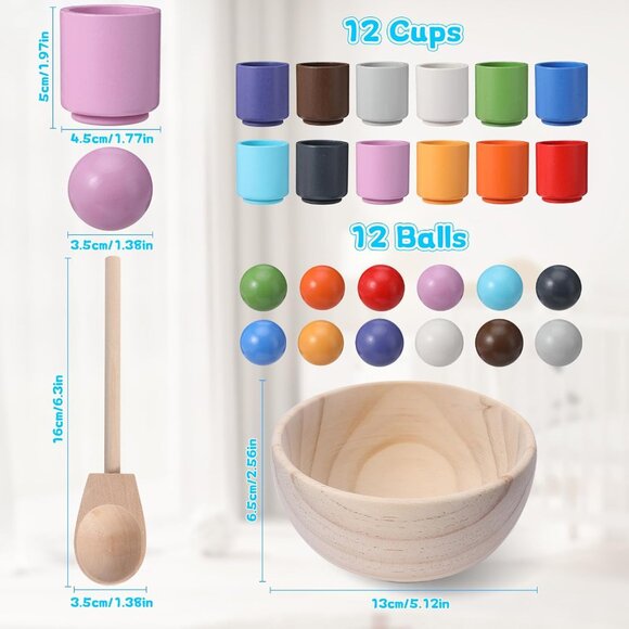 Early Education Enlightenment Rainbow Balls 35mm for Toddlers(1 Set) - Picture 7 of 7